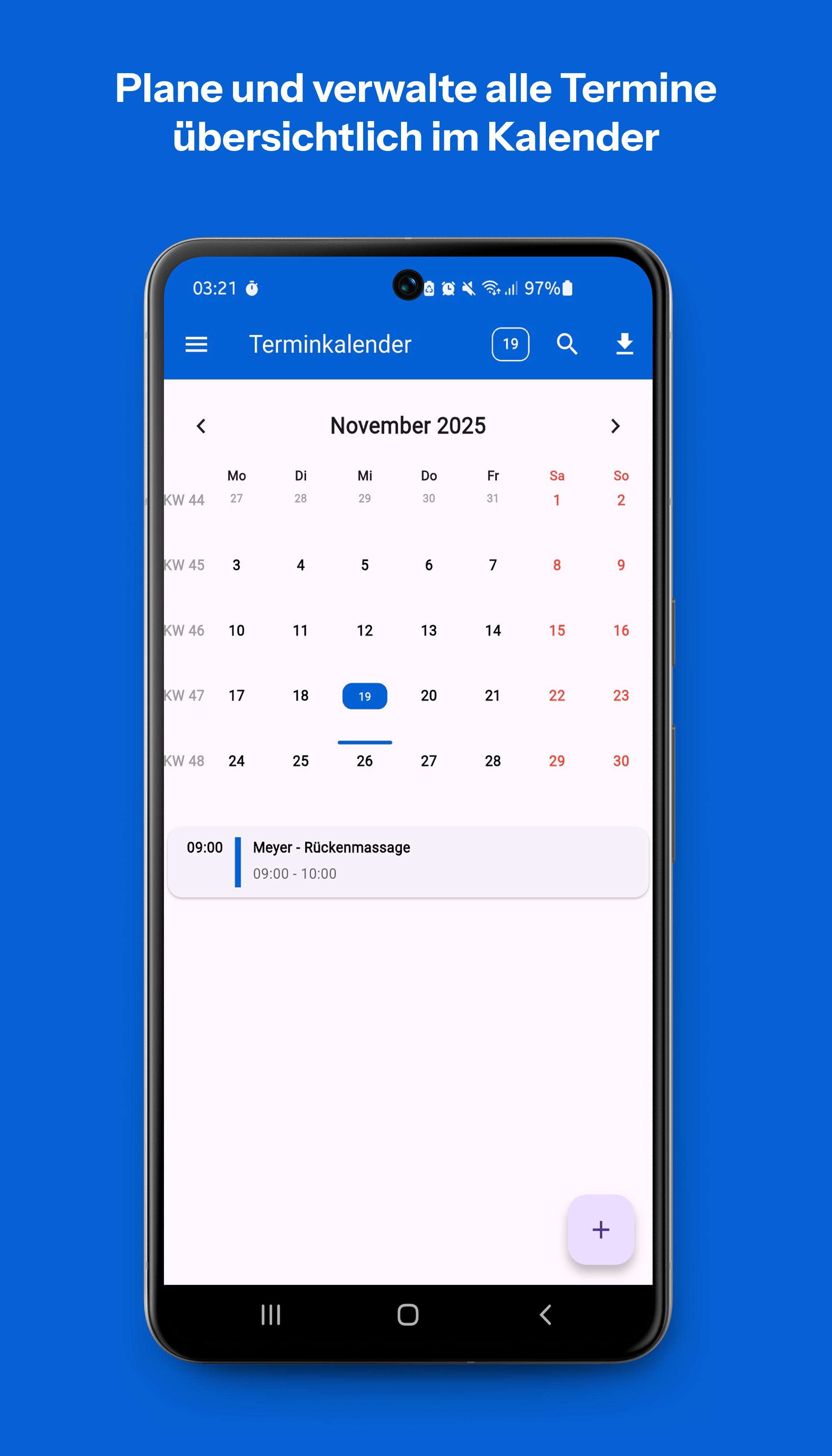Monatsansicht – Mobile